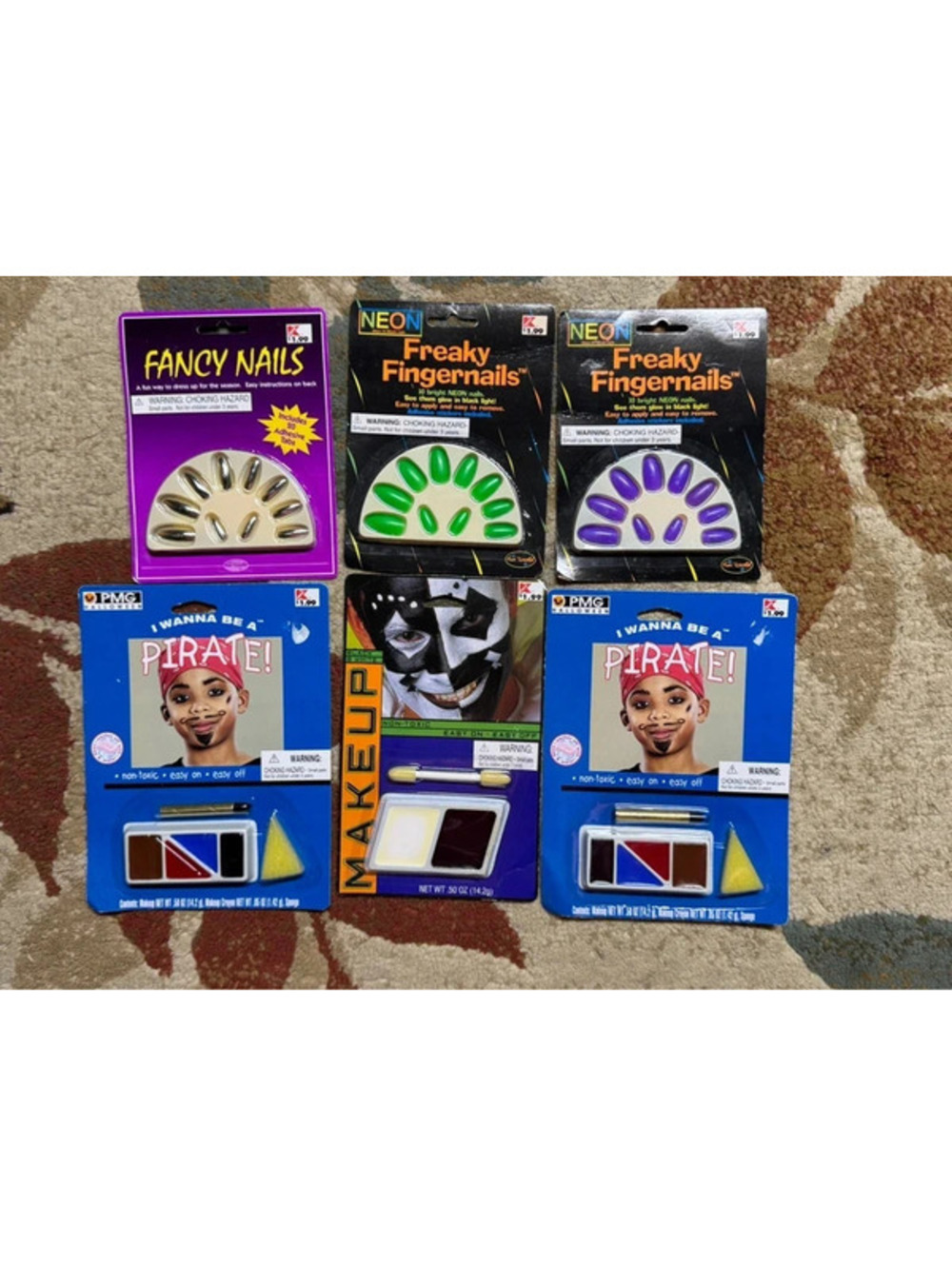 LOT 6 VINTAGE K-mart HALLOWEEN Makeup and Nail Kits K-Mart